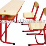 our new design double student desk and chair/cheap double desk and chair/mid-east popular design double desk and chair