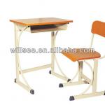 SF-0220B,Plywood /PP board /Werzalit board Student desk and chair