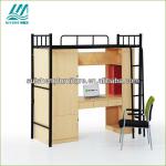 School dormitory design stainless steel bunk bed with desk