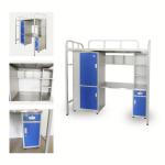 college steel bed with desk and locker