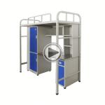 apartment metal bunk bed with desk and locker-YL-05