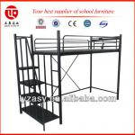 Best Price With Stairs School Dormitory Black Metal Bunk Bed