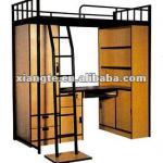 Fashionable Student dormitory metal bunk bed with locker and desk,college bunk bed with desk, wardrobe
