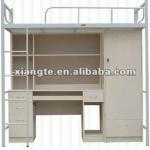 heavy duty double metal bunk bed with desk and wardrobe for adult