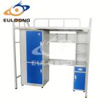iron hostels bunk bed with desk and locker