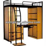 the best solution for dorm life and wallets!!! cold rolled steel and MDF single loft bed with desk, ladder, bookcase and cabinet