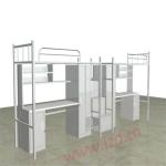 university beds with cabinet and table