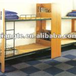 direct factory sale!! 4-people dormitory beds with book case, wooden steel bunk bed/double decker-XTGH089