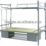 New design school metal bunk beds with locker/ metal frame bunk bed with locker for Dormitory/Apartment-DB001-XT