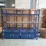 Knock down dormitory metal bunk bed ,school metal bunk bed with cabinets