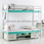 High quality bunk bed for adult for bedrooms/metal bunk bed for adult with shoe cabinet/hostel,school furniture-XTLZ810