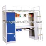 school double metal frame bunk bed with desk and wardrobe/bunk bed unit for hostel/apartment
