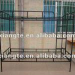 lowest price cheap school furniture black iron bed/ steel bunk bed
