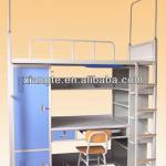 College students Dormitory bunk bed with desk and wardrobe,steel frame bunk beds school/apartment furniture.