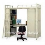 Strong/Cheap dormitory metal bunk bed with desk and wardrobe .