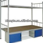 modern design metal dormitory bunk bed/student twin bed with storage cabinet
