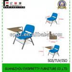 guangzhou furniture plastic training chair with wooden writing board/plastic chair with pad for training