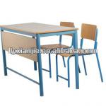 Double school classroom desk and chair XJH-DC-01