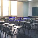 school chair with writing board