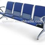 waiting chair with aluminum frame and leather seat