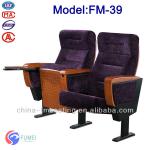 Luxury foam cover fabric auditorium seat with writing pad FM-39