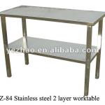 stainless steel worktable with 2 layer