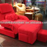 Red color reclining pedicure sofa