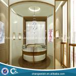 luxury round glass jewelry display showcases