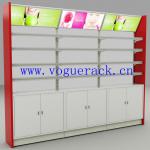 bake painted wood shelves for pharmacy stores