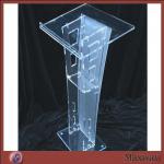 Modern Design Glass Podium,Organic Glass Church Podium,Organic Glass Lectern Podium-MW-LC-024