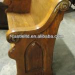 Antique carved Oak solid wooden Pew / Oak church furniture / Oak Deacons Bench