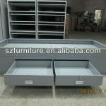 Oil platform employee single layer metal bed with double under drawers