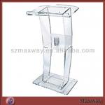 Retail Clear Custom Cheap Elegant Plastic Organic Glass Detachable Church Podiums