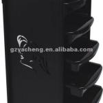 black color five drawers move easy sliding metal salon trolley
