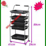 2013 New design hairdressing salon trolley / 5 layers hair salon trolley / Cheap beauty salon trolley for sale-WN24014