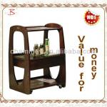 wood beauty hair salon trolley with tools support and drawers-B-691(Brown-green)