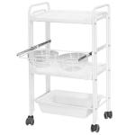 RC9008 White Facial Metal Trolley with Wheels-RC9008