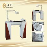 wooden nail table with vacuum for salon