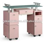 2013 Hot Sale pink nail manicure table with drawers (KZM-N044)