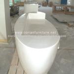 DS-028 Corian panel moulded egg salon desk-DS-028