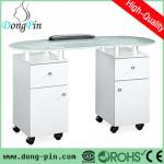 glass top manicure table for beauty salon