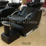 Black glass fiber shampoo chair with foot rest