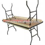plywood banquet table metal legs-