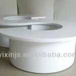 S shape table/dinner party table/white glossy table