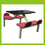 marble top table canteen table fast food table with PU foam chair-JYW-PU337