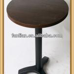 Hot sales round restaurant table with iron legs black wooden restaurant dining table