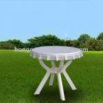 HNT345 White Plastic Garden Table Chairs with umbrella hole