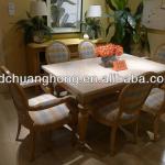 CH-R008 marble top restaurant table for 6 person/European style dining table with chairs-CH-R008