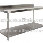 Restaurant equipment stainless steel table with back splash