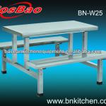 Stainless Steel Fast Food Table And Chairs For 4/6/8 Persons BN-W25